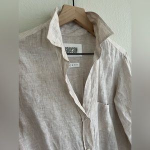Grayson The Hero Button Up - Tumbled Linen - Sand